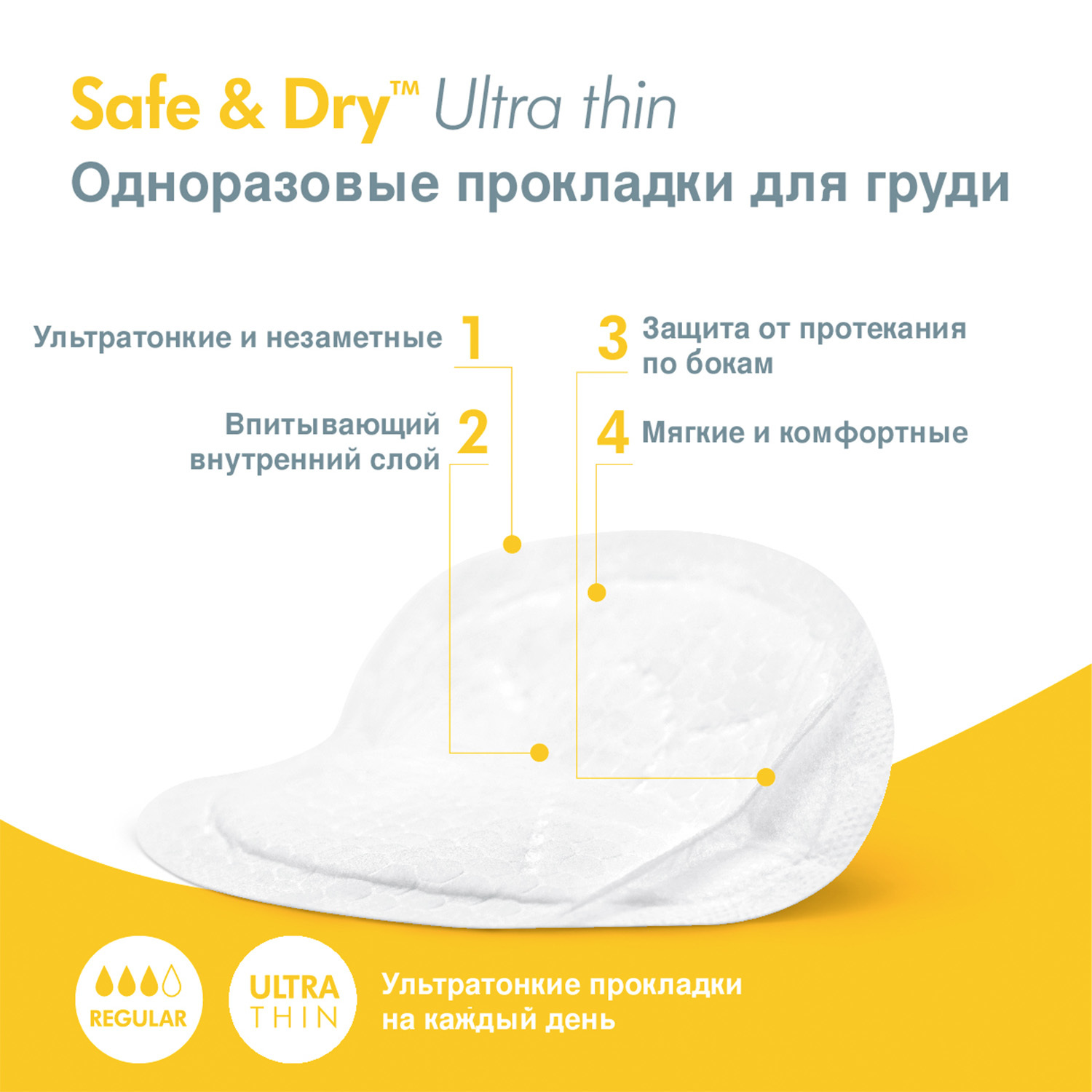 Прокладки грудные Medela Safe and Dry ультра-тонкие одноразовые 60шт - фото 5