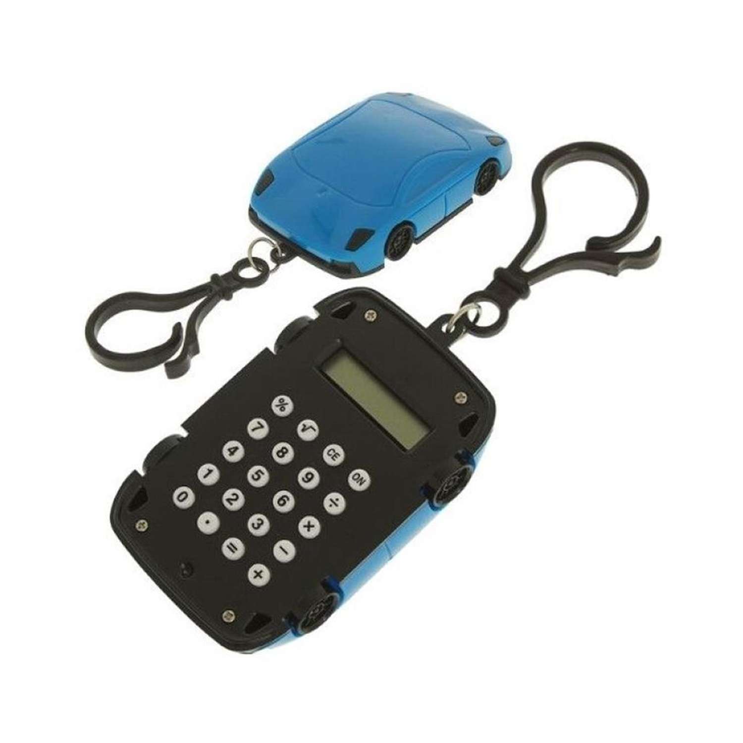 Брелок-калькулятор Uniglodis 8-разрядный машинка синий - фото 3