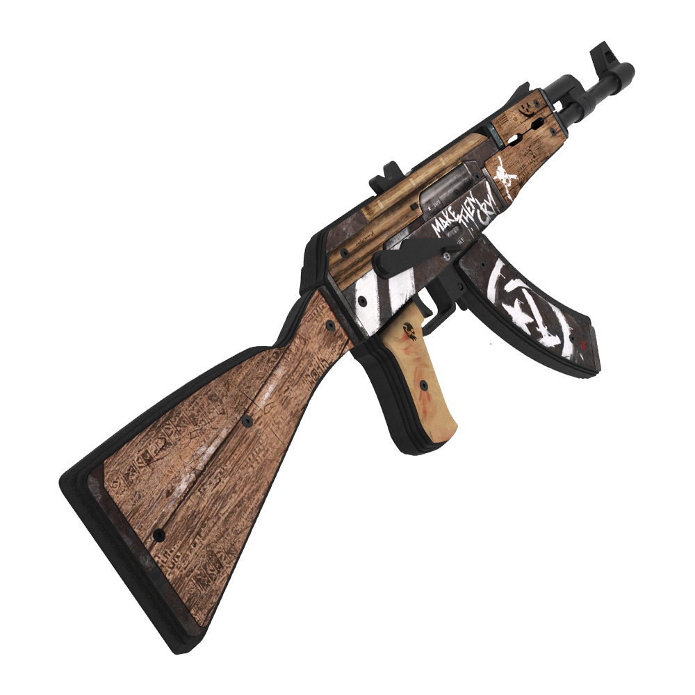 Игрушечный автомат VozWooden АК-47 Пустынный Повстанец CS GO резинкострел деревянный - фото 3