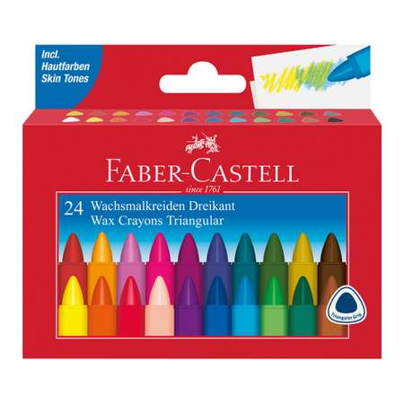 Мелки FABER CASTELL восковые 24 цвета трехгранные