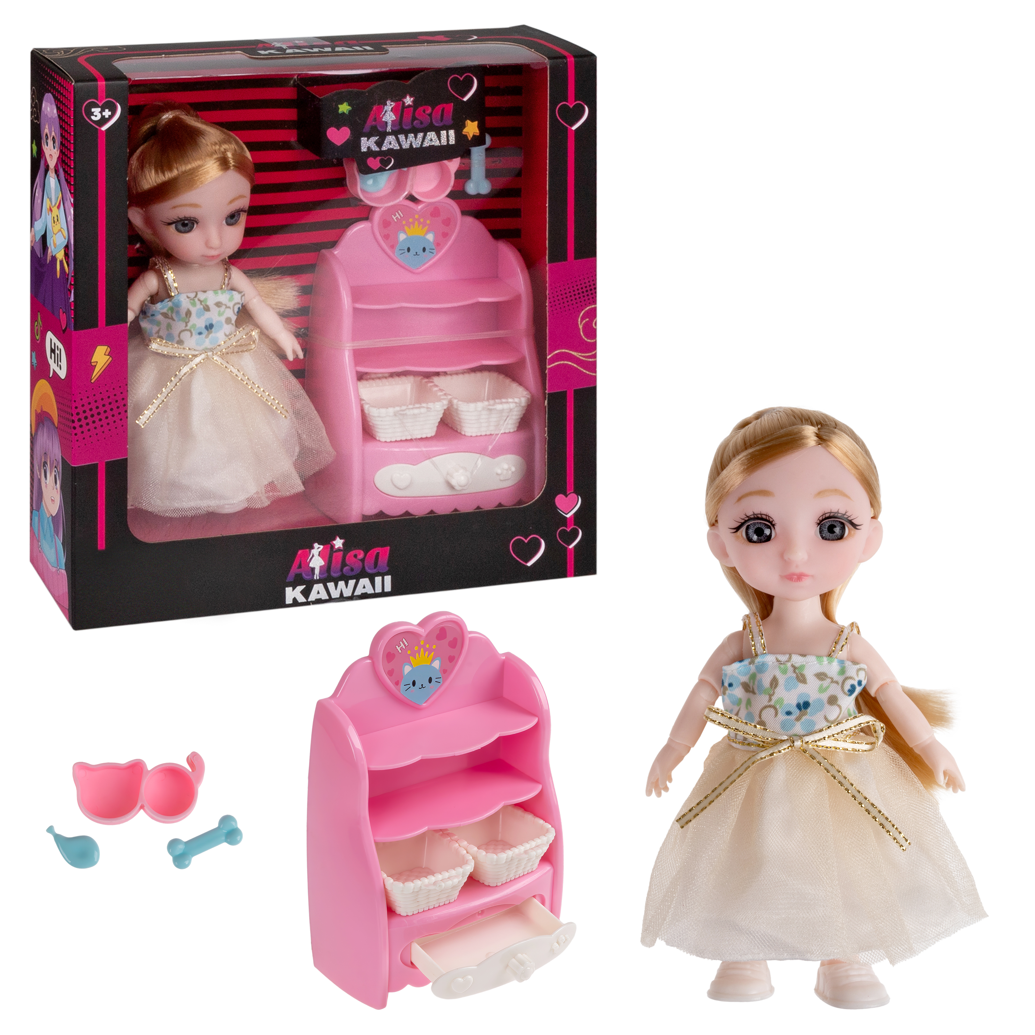 Кукла шарнирная 15 см 1TOY Alisa Kawaii выставка собак с аксессуарами Т24360 - фото 6