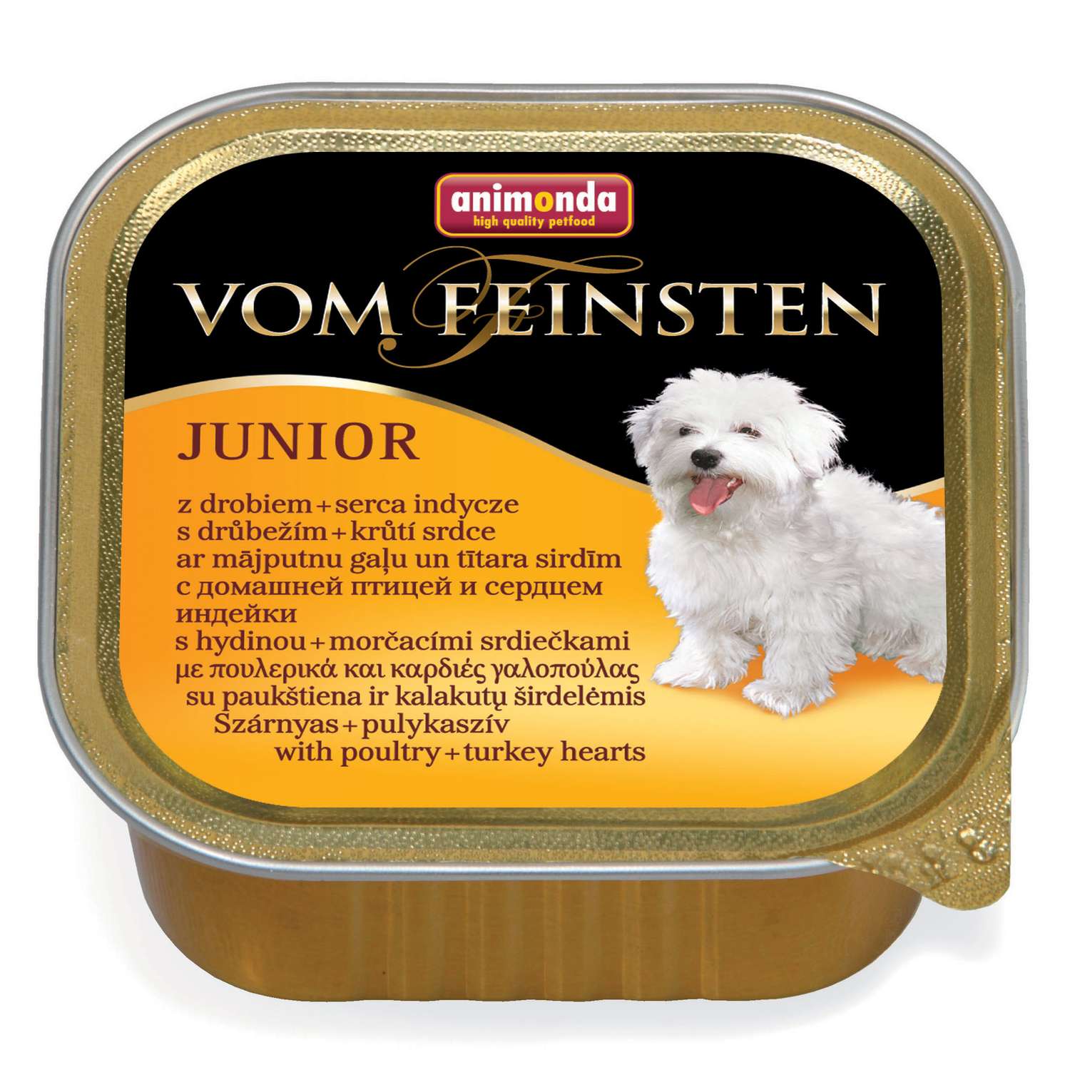 Корм для щенков ANIMONDA 150г Vom Feinsten Junior с домашней птицей и сердцем индейки консервированный - фото 1