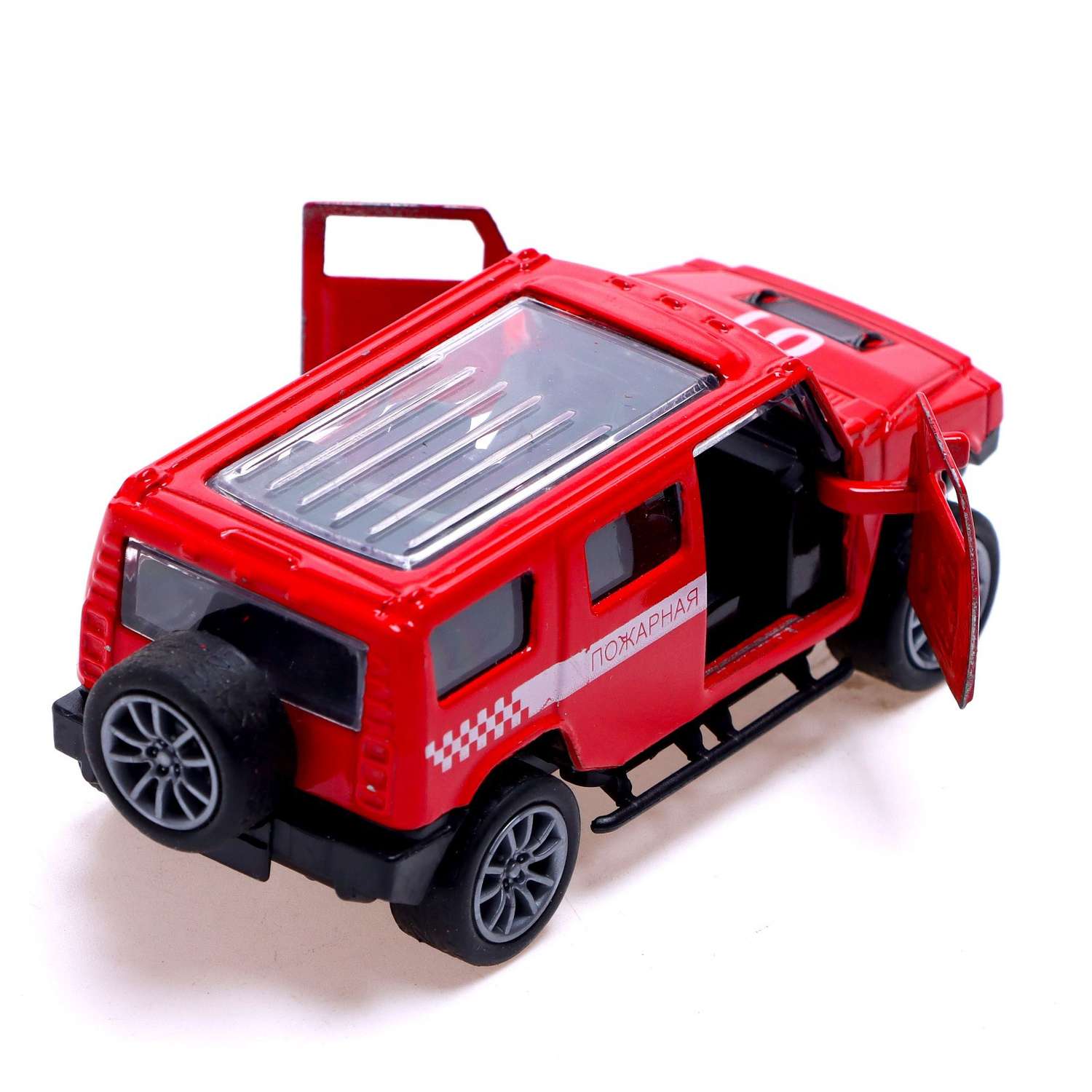Машина Автоград металлическая «Пожарная служба» 1:48 инерция открываются двери цвет красный 6870351 - фото 3