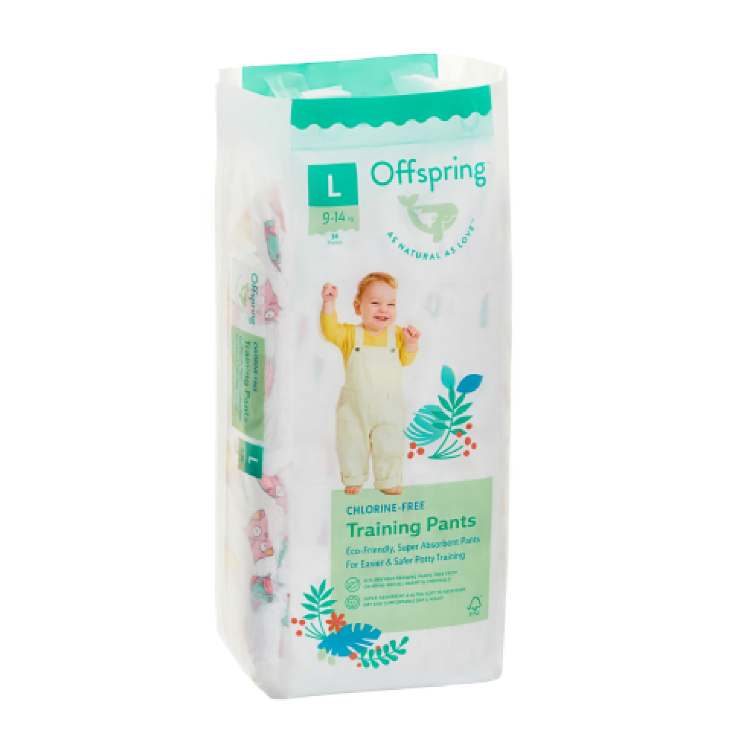 Трусики-подгузники Offspring L 9-14 кг 36 шт расцветка Совы - фото 3