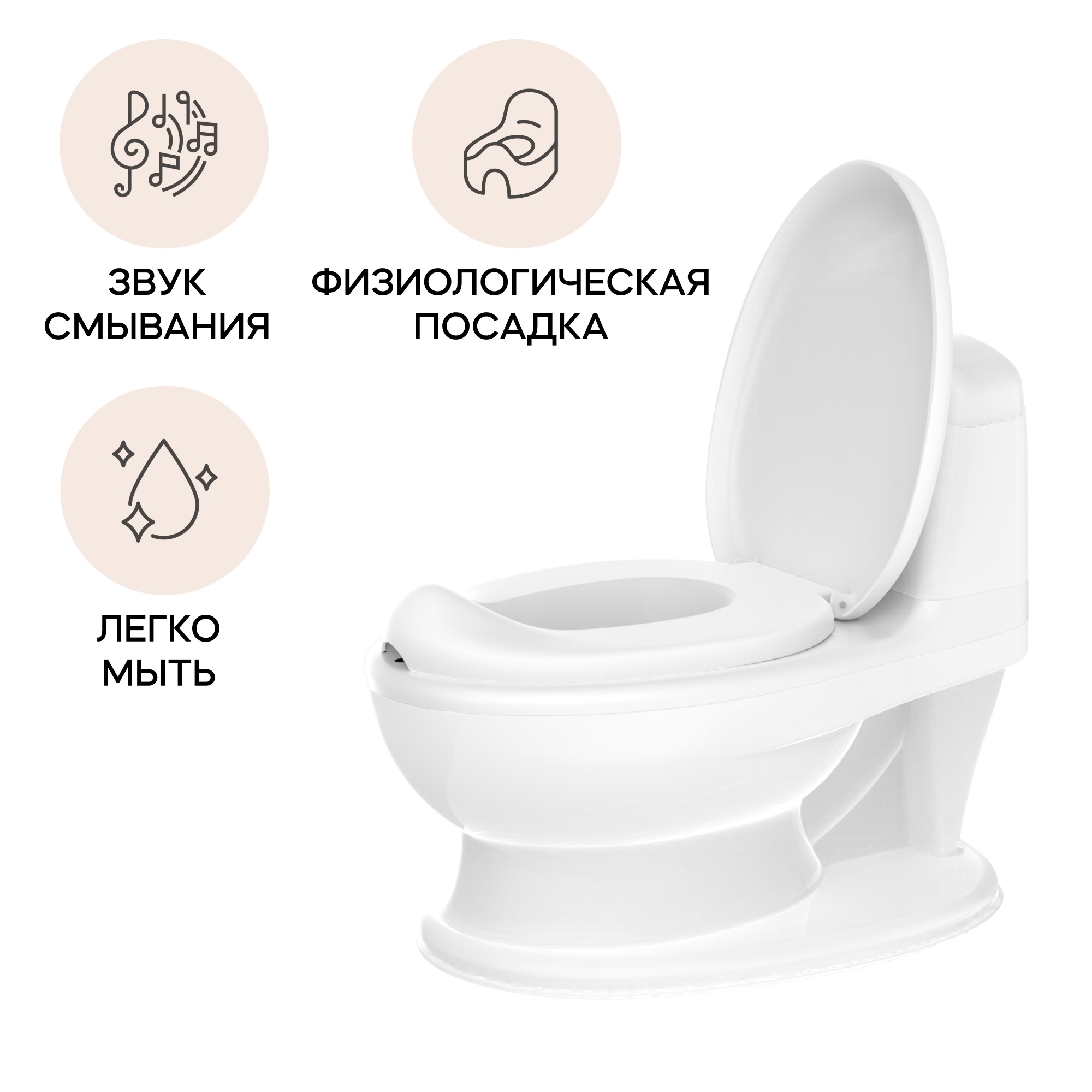 Детский горшок Ifam Easy doing baby potty со звуком белый купить по цене  5590 ₽ в интернет-магазине Детский мир