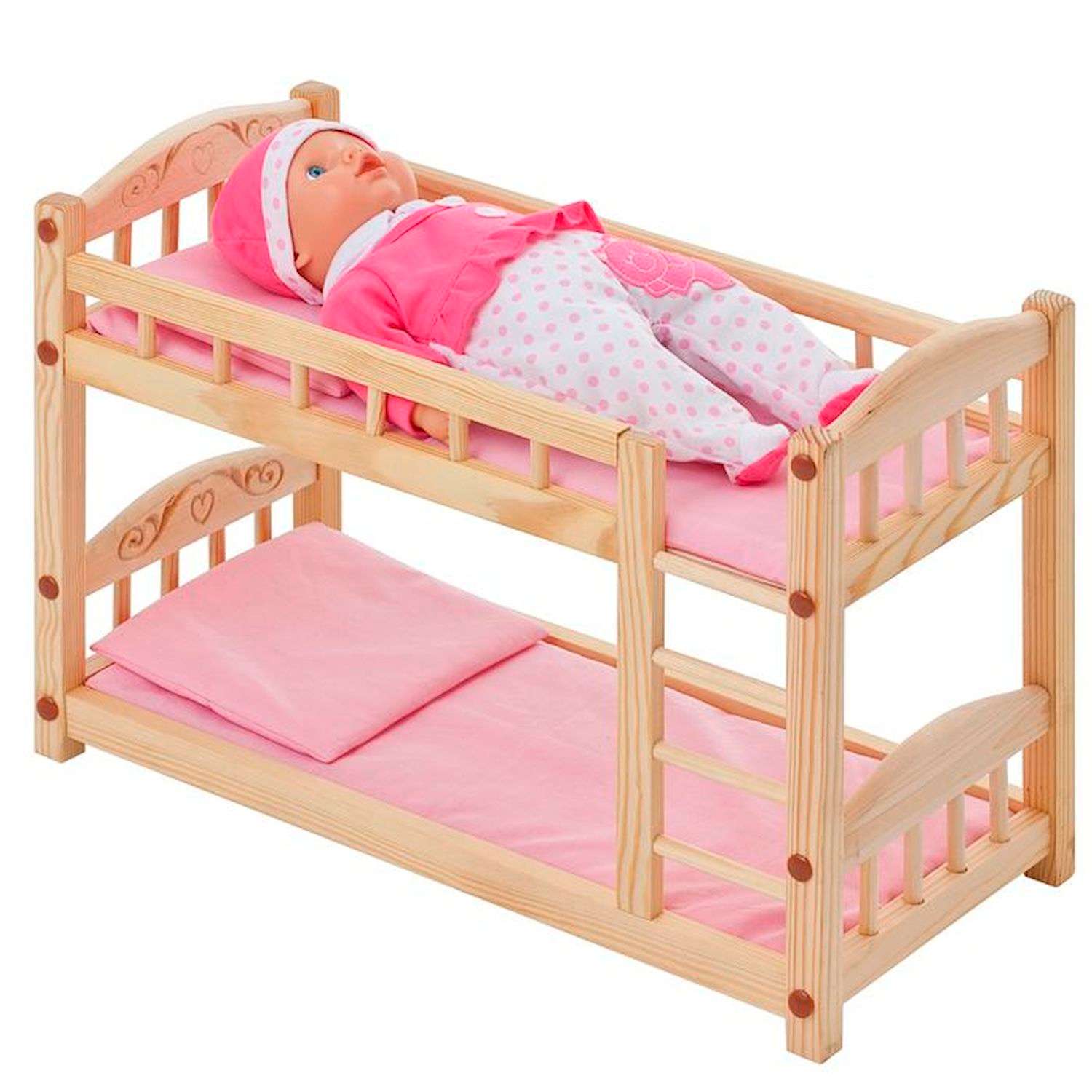 Кроватка Paremo двухъярусная кукольная Розовая PFD116-04 PFD116-04 - фото 2