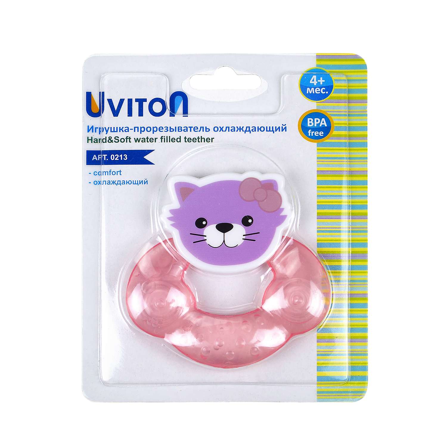 Прорезыватель Uviton с охлаждающим эффектом Dotty cat Розовый 0213 - фото 8