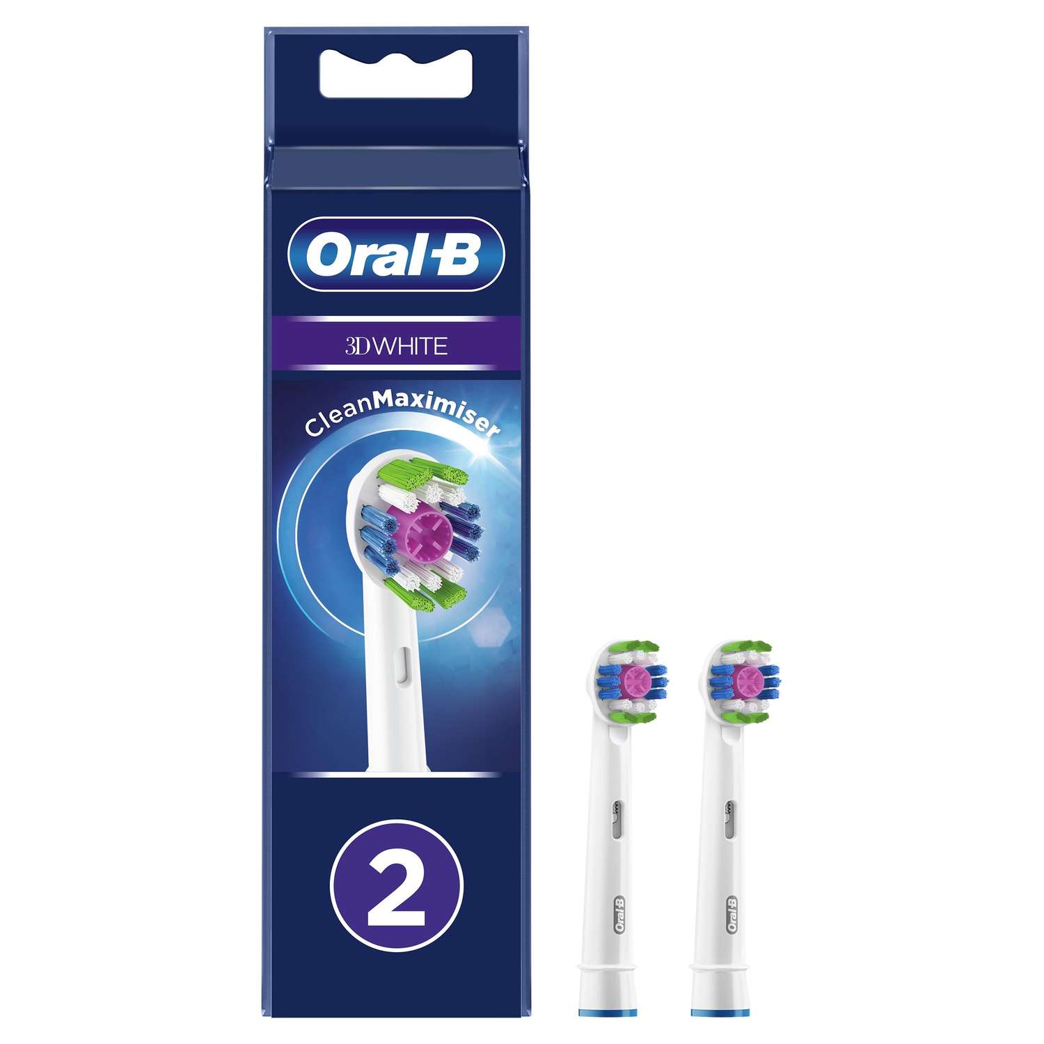Насадки для электрических зубных щеток Oral-B 3D White CleanMaximiser 2шт 80347231 - фото 1