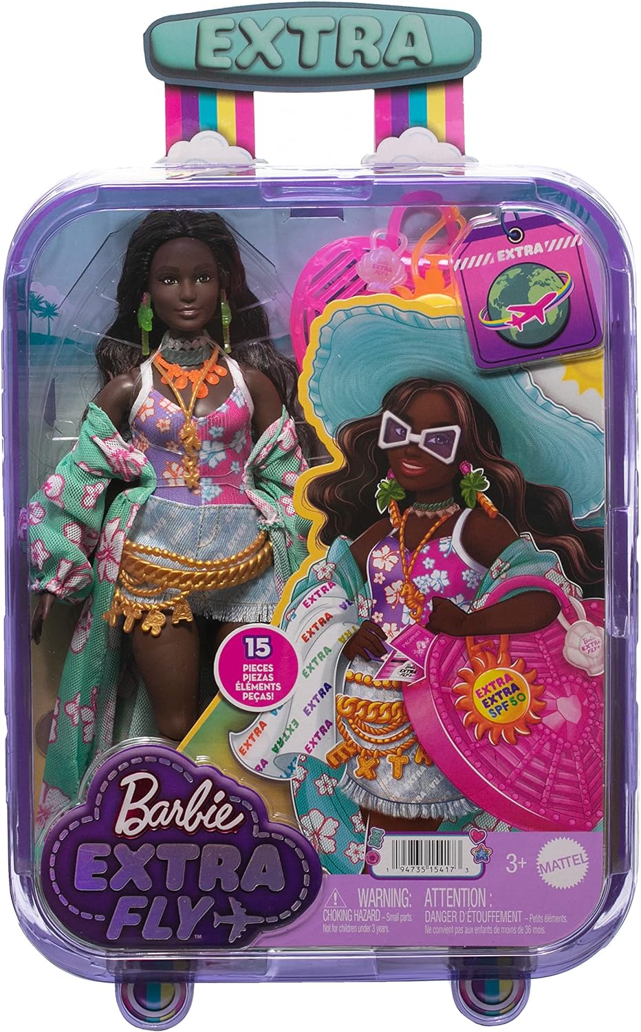 Кукла Barbie Extra Fly Барби в пляжной одежде HPB14 HPB14 - фото 6