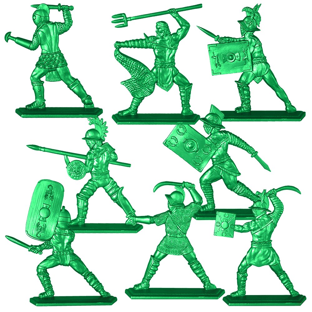 Набор солдатиков Воины и Битвы Гладиаторы зеленый цвет - фото 2
