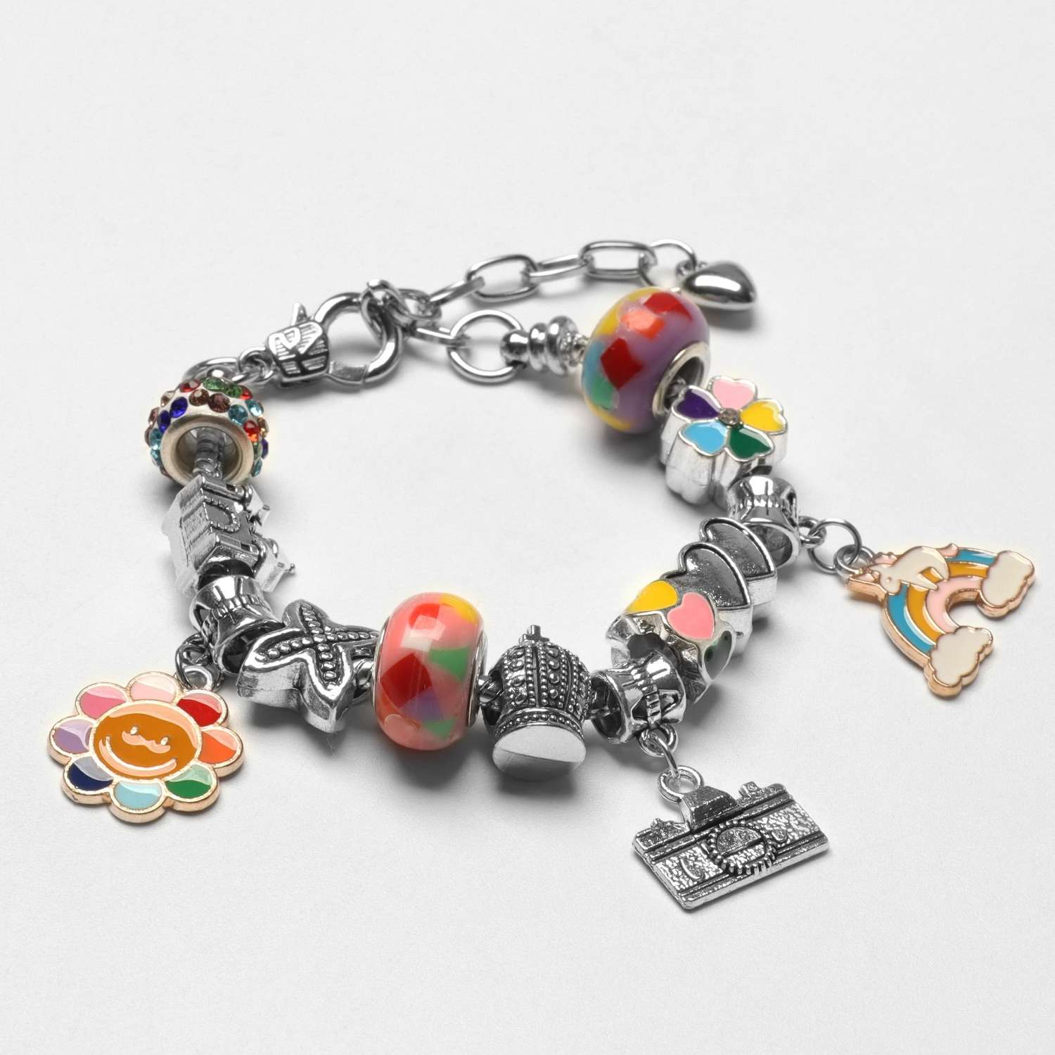 Набор Queen fair для создания браслетов «Подарок для девочек» единорог 63 предмета цветной - фото 2