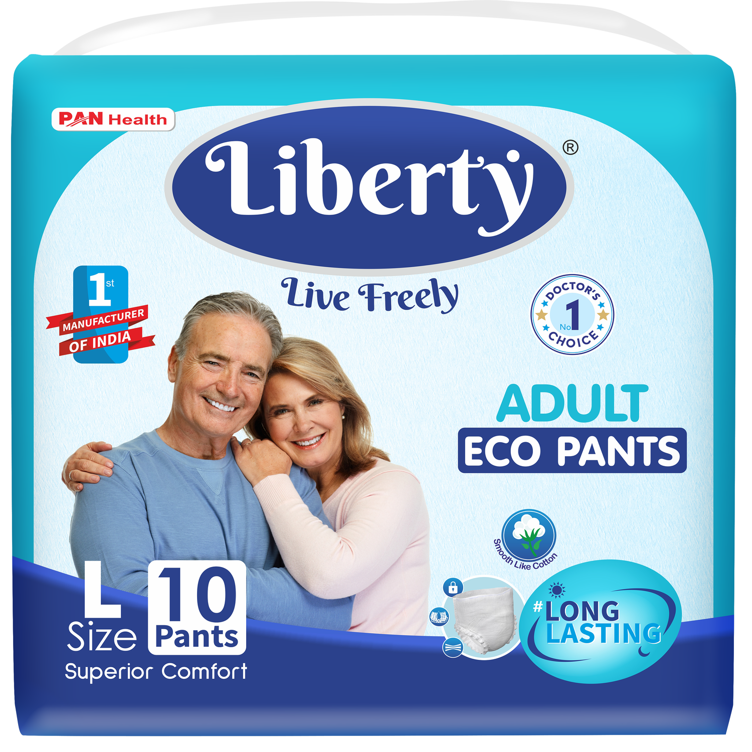 Подгузники-трусики для взрослых Liberty Eco Pants L 75-100см 10шт - фото 1