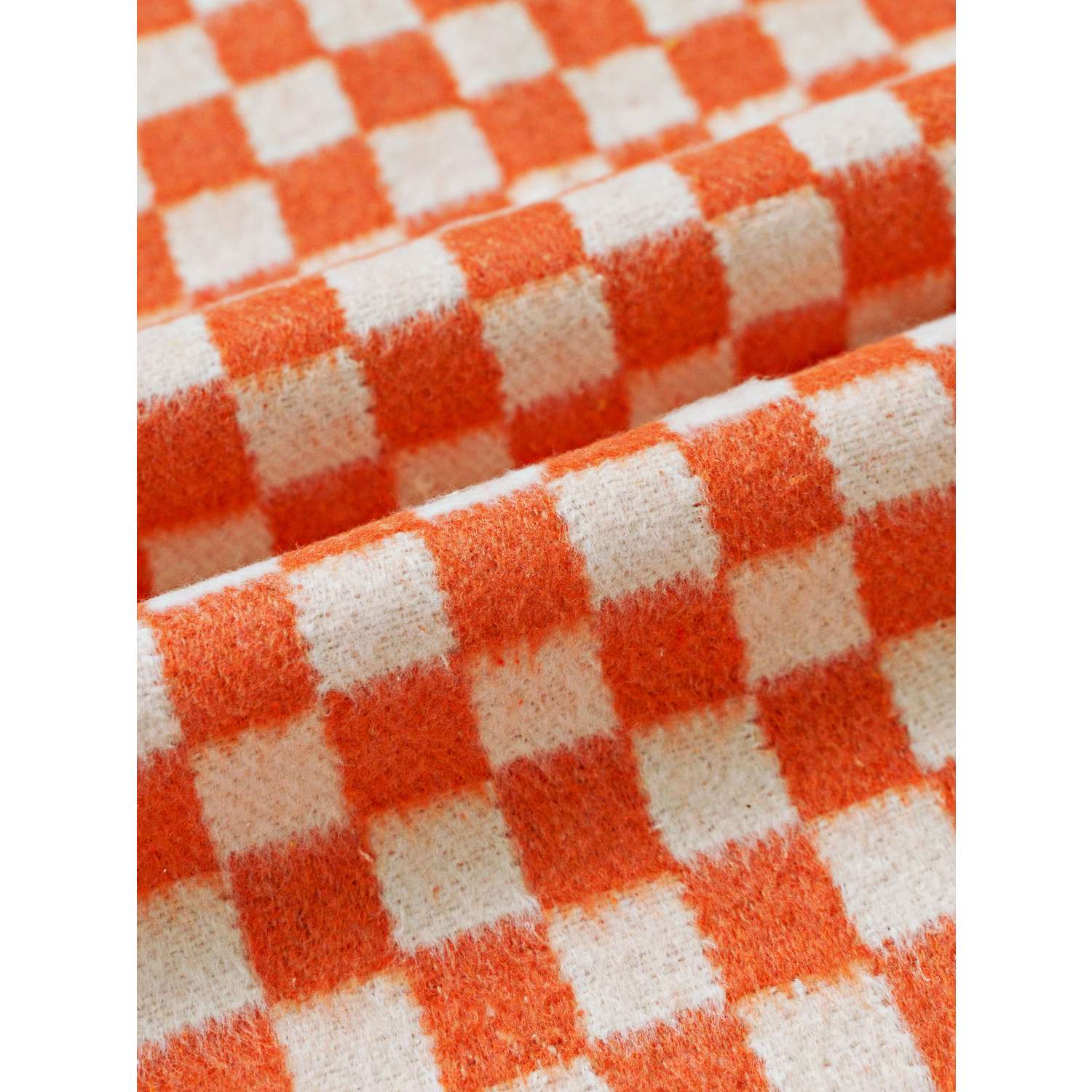 Одеяло байковое детское Суконная фабрика г. Шуя 100х140 рисунок клетка оранжевый - фото 1