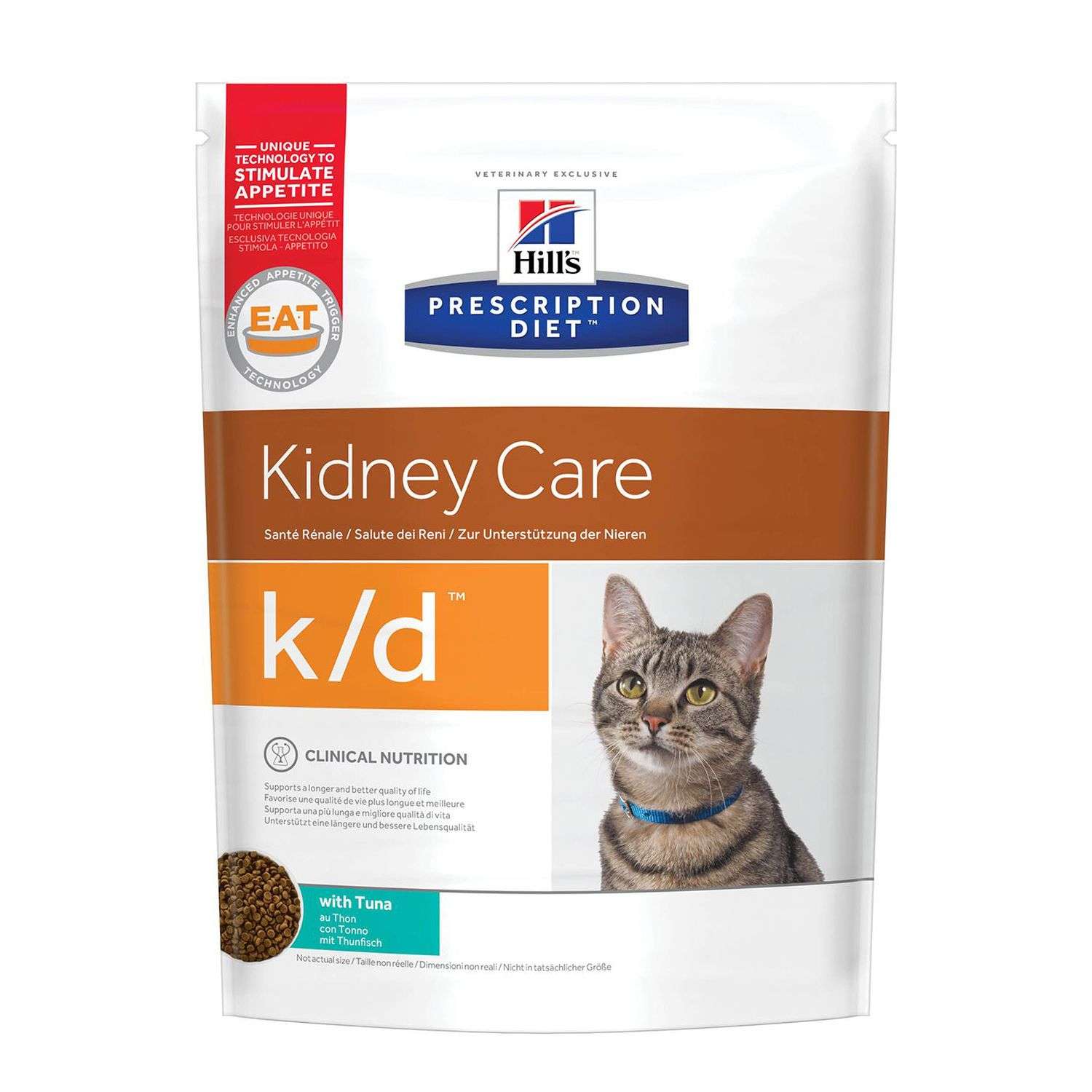 Корм для кошек HILLS 400г Prescription Diet k/d Kidney Care для здоровья почек с тунцом сухой - фото 1