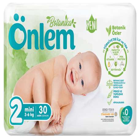 Подгузники Onlem Botanica для новорожденных 2 3-6 кг 30 шт