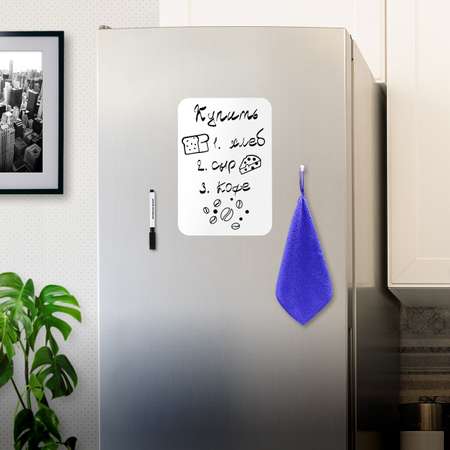 Планинг Brauberg магнитный на холодильник для заметок 30х21 см с маркером и салфеткой