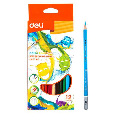 Карандаши цветные Deli Color Emotion акварельные 12цветов EC00700