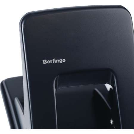 Дырокол Berlingo Universal 40л металлический черный с линейкой
