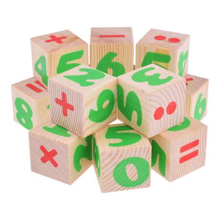 Кубики Томик деревянный Цифры 12 штук
