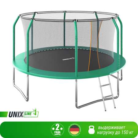 Батут каркасный supreme basic UNIX line 12 ft Greenдиаметр 366 см вес до 150 кг диаметр прыжковой зоны 310 см