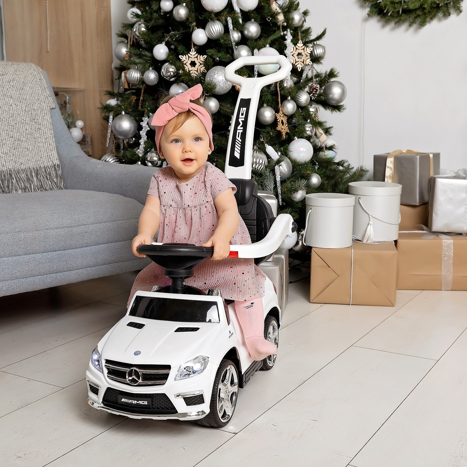 Каталка BabyCare Mercedes-Benz копия модели GL 63 AMG черный - фото 6