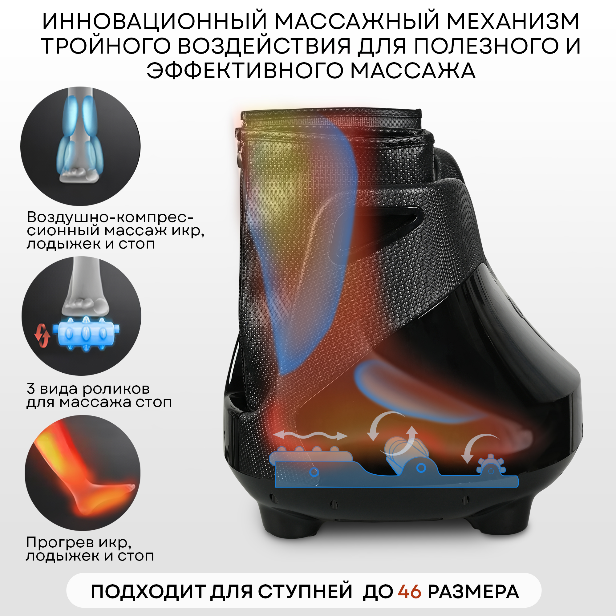 Массажер для ног Planta с подогревом MF-30 роликовый и компрессионный массаж  стоп лодыжек икр купить по цене 37982 ₽ в интернет-магазине Детский мир