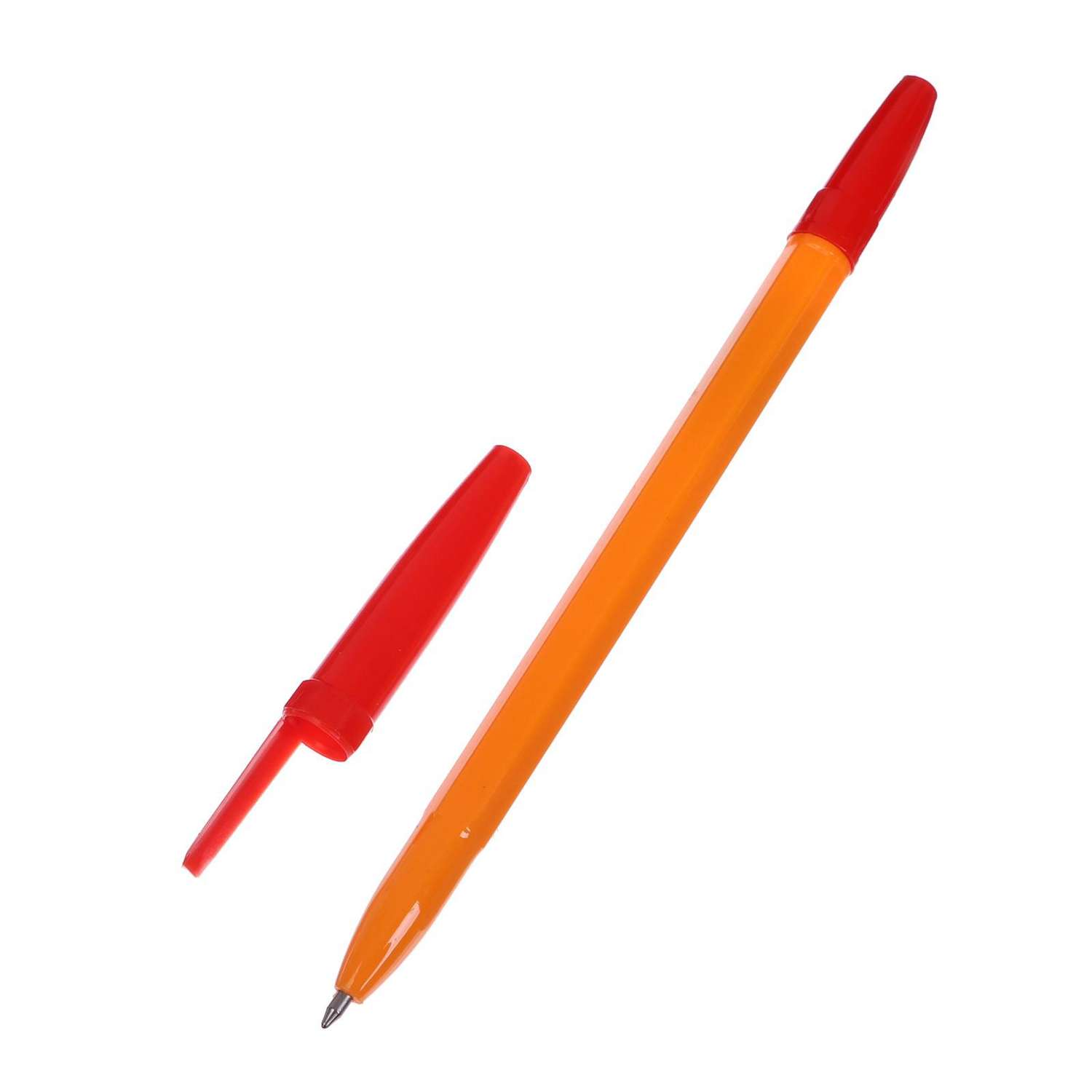 Ручка Calligrata 0.7 мм красная корпус оранжевый - фото 1