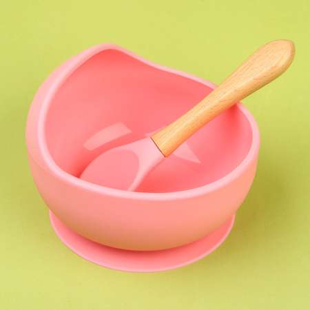 Набор для кормления Mum and Baby миска на присоске ложка цвет розовый