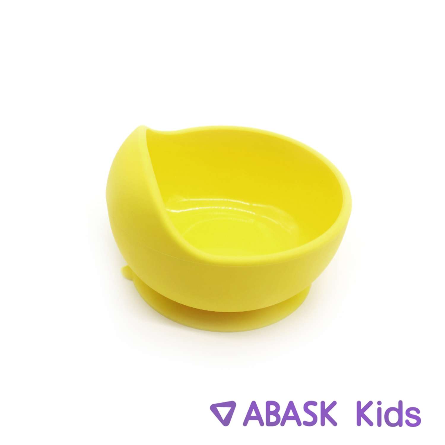 Силиконовая тарелка с ложкой ABASK lemon - фото 2