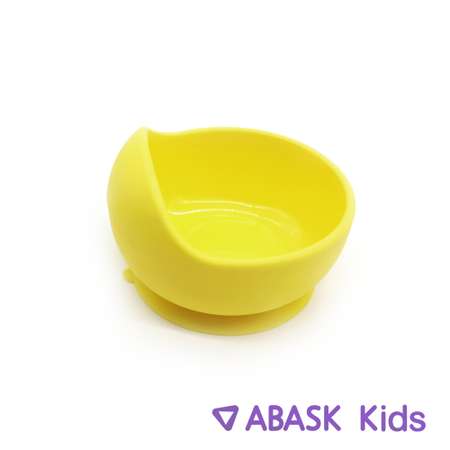 Силиконовая тарелка с ложкой ABASK lemon