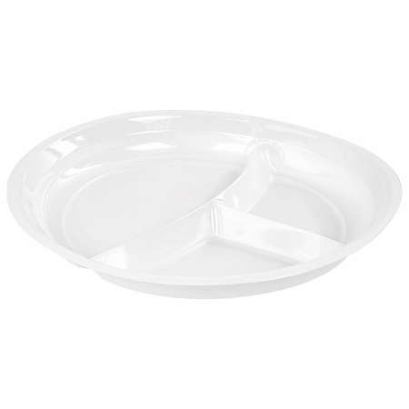 Одноразовые тарелки Лайма пластиковые плоские 3-х секционные 100 шт