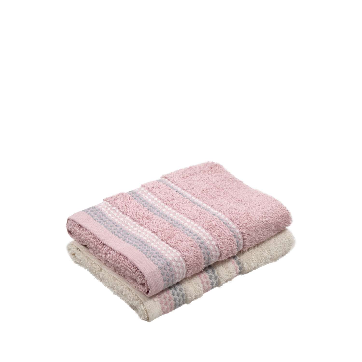 Набор махровых полотенец LUCKY 2 шт. 50x90 см 100% хлопок розовый/молочный - фото 4