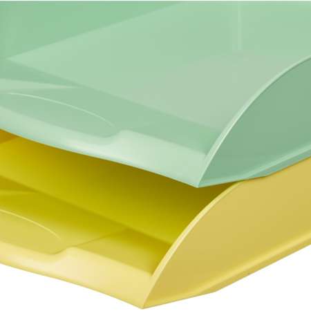 Лоток Attache горизонтальный Selection 2 шт в упаковке зеленый и желтый