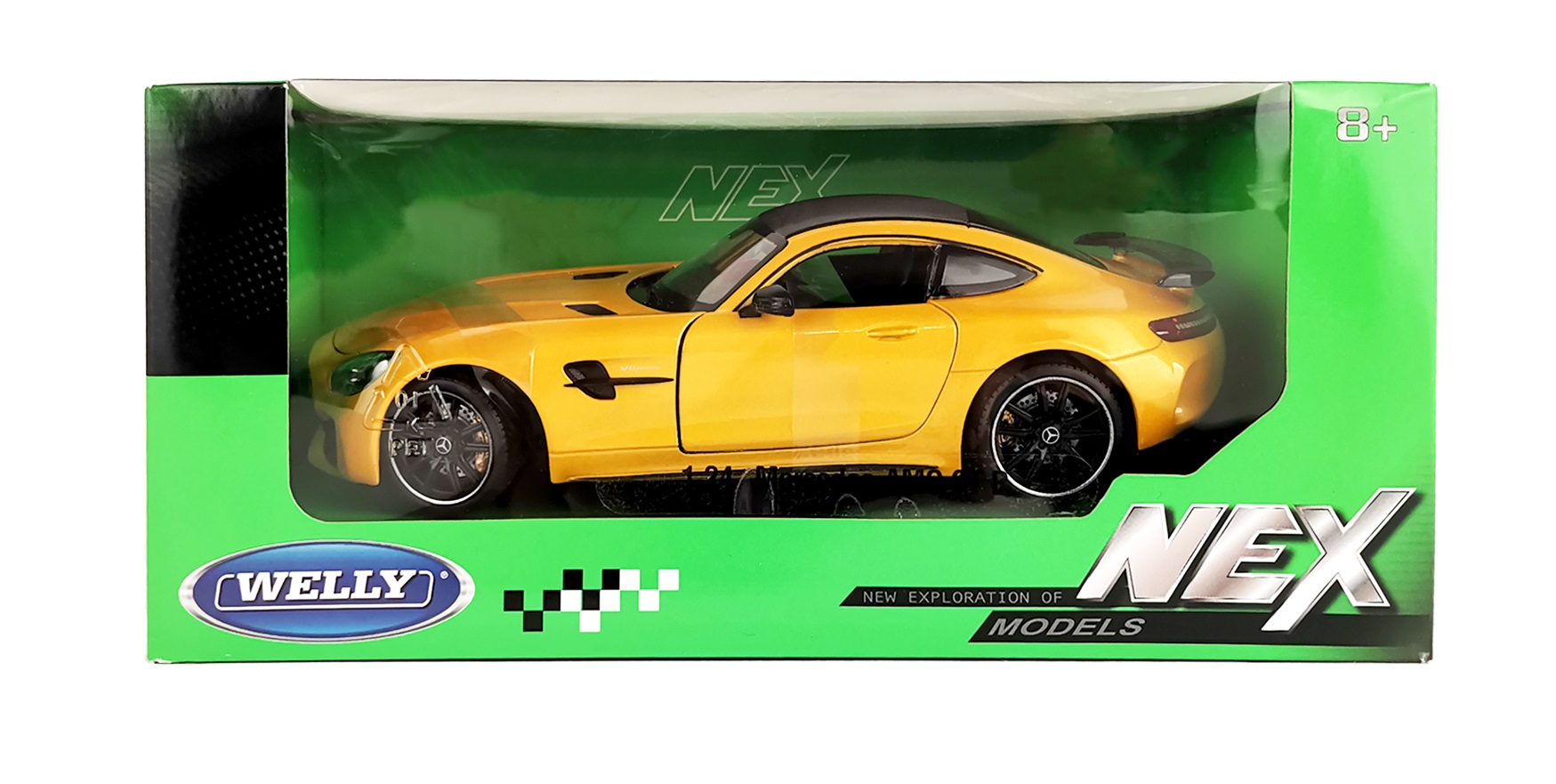 Машинка WELLY 1:24 Mercedes Benz AMG GT R желтая купить по цене 4299 ₽ в  интернет-магазине Детский мир