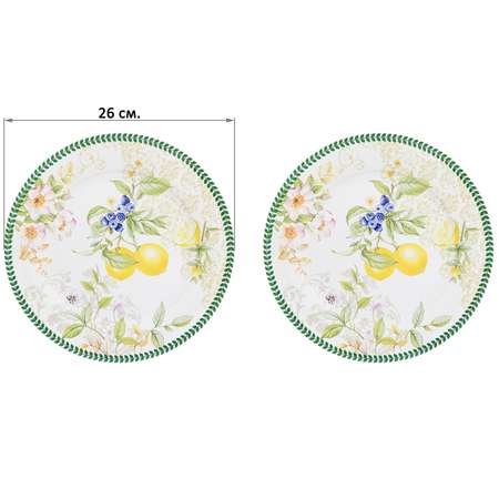 Набор круглых тарелок Elan Gallery 2 предмета 26х26х2 см Лимоны