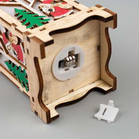 Ёлочная игрушка Sima-Land «Фонарь с Дедом Морозом» от батареек свечение тёплое белое