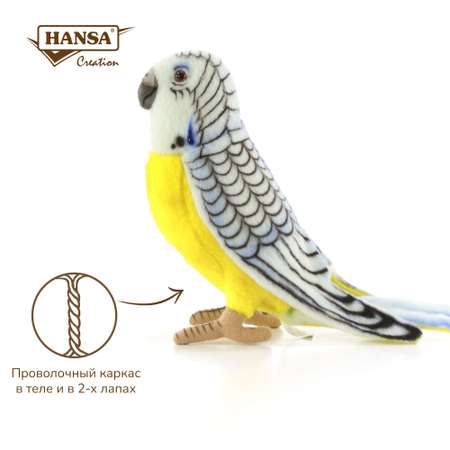 Реалистичная игрушка HANSA Попугай волнистый голубой 15 см