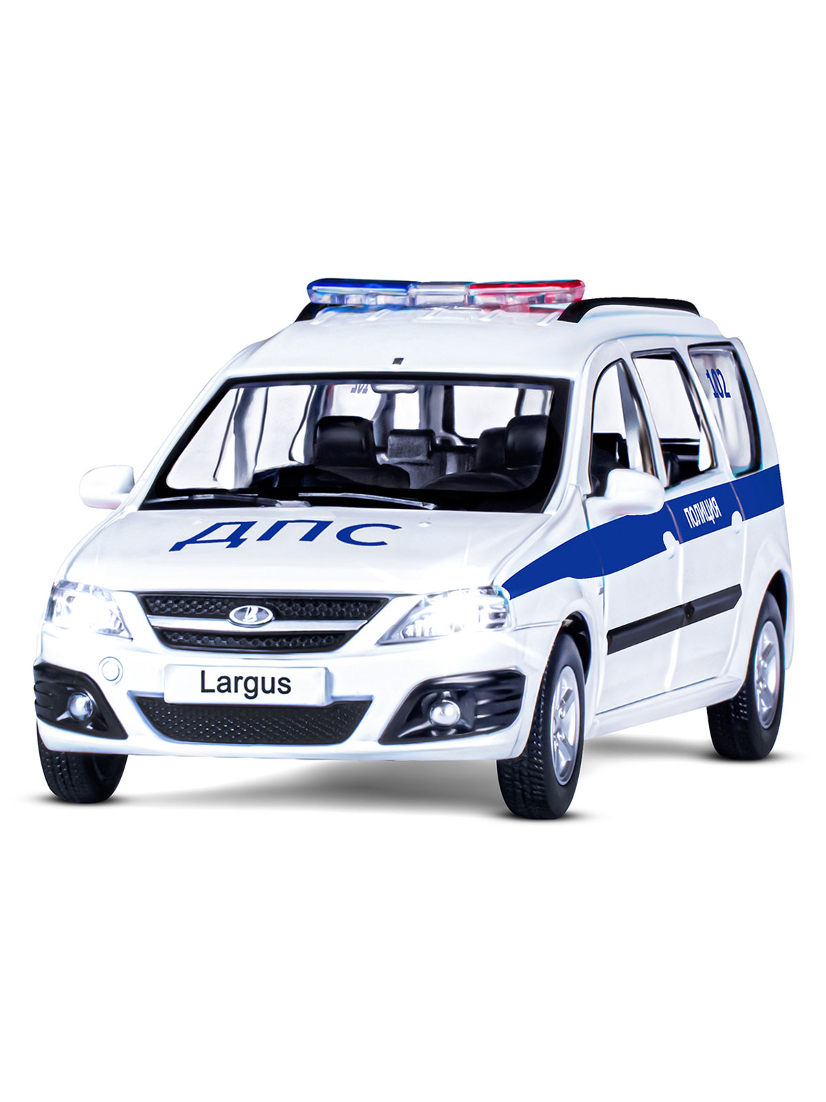 Полицейская машина АВТОпанорама LADA 1:24 белый JB1251418 - фото 10