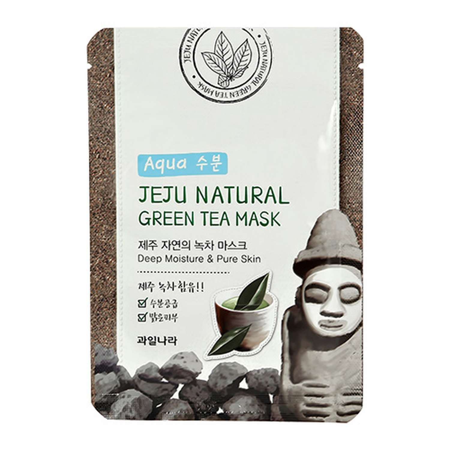 Маска тканевая Jeju с экстрактом листьев зеленого чая очищающая и глубоко увлажняющая 20 мл - фото 4