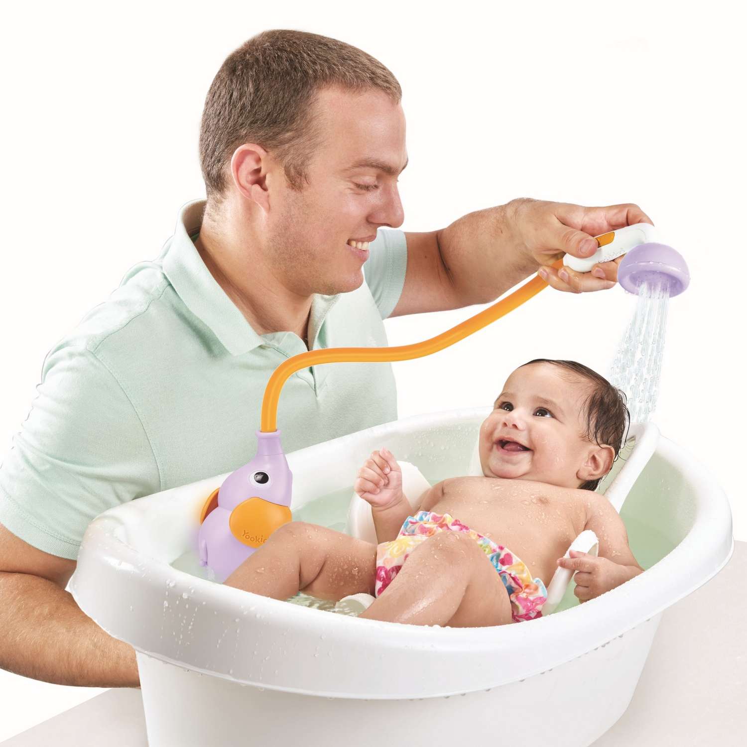 Игрушка для ванны Yookidoo Детский душ для купания Слоненок фиолетовый - фото 2