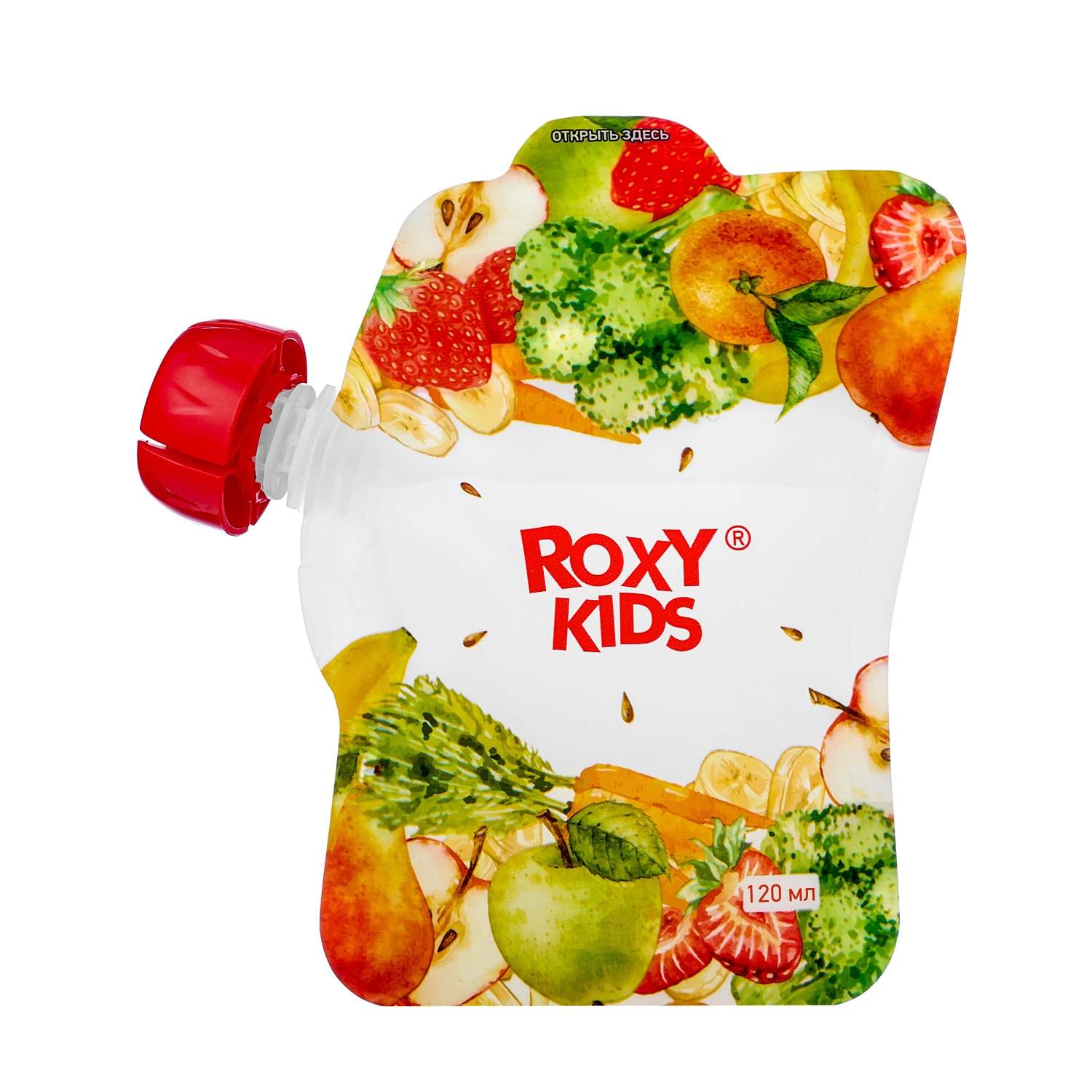 Многоразовые пакеты ROXY-KIDS для хранения детского питания 5 шт с ложкой-накруткой - фото 2