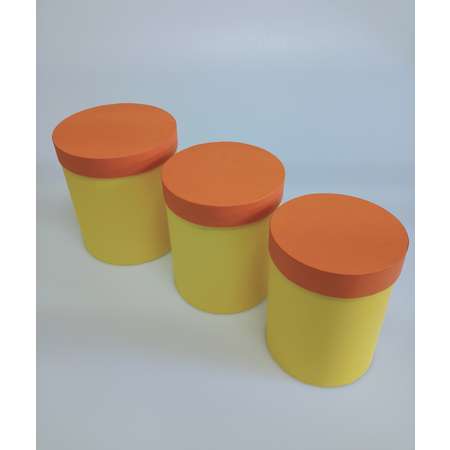 Набор подарочных коробок Cartonnage Набор из 5 круглых Радуга оранжевый желтый