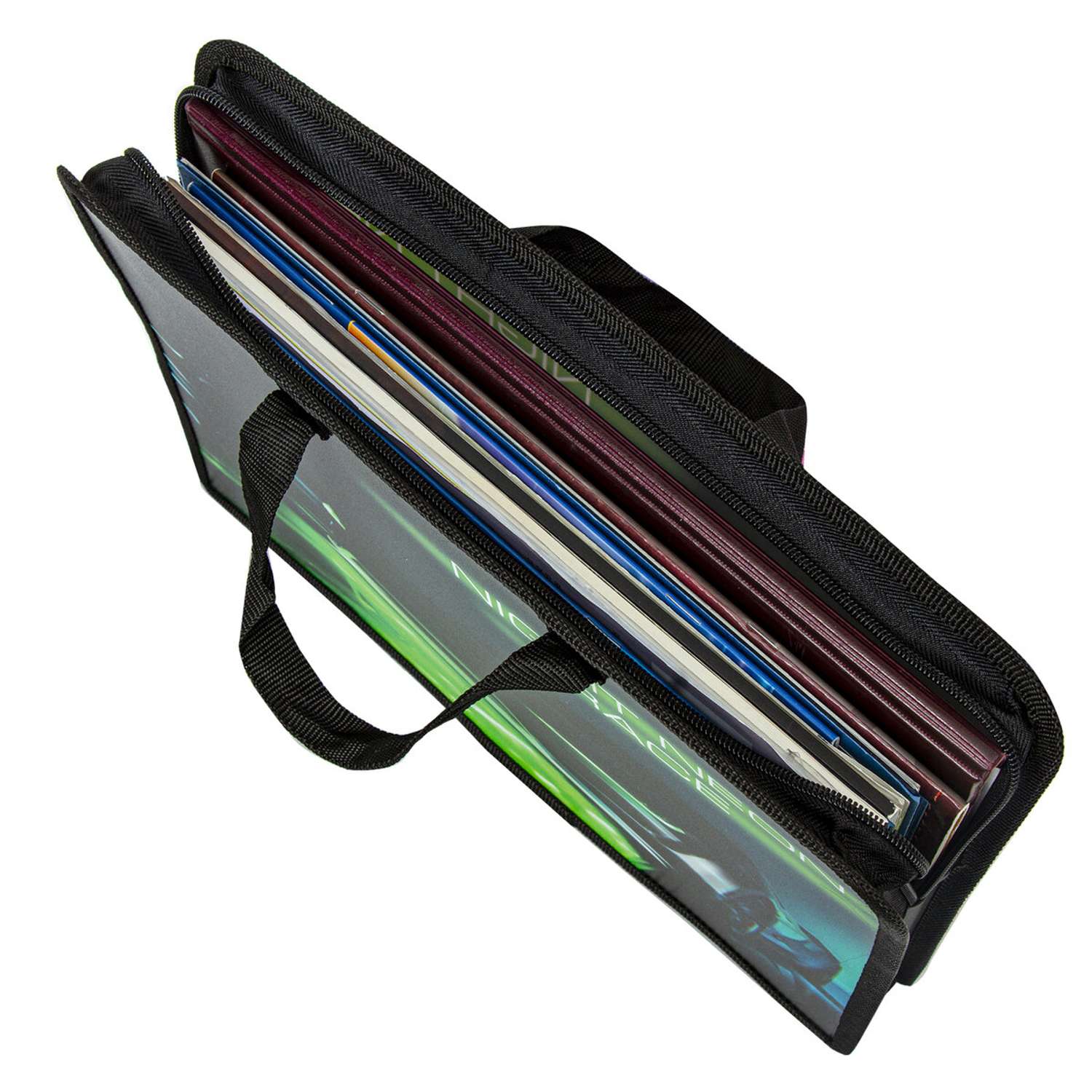 Папка-сумка Юнландия для бумаг тетрадей канцелярская с ручками на молнии - фото 4