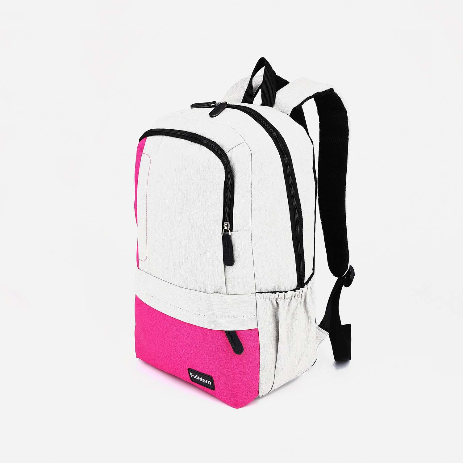 Рюкзак Sima-Land школьный из текстиля на молнии 5 карманов цвет серый/розовый - фото 1