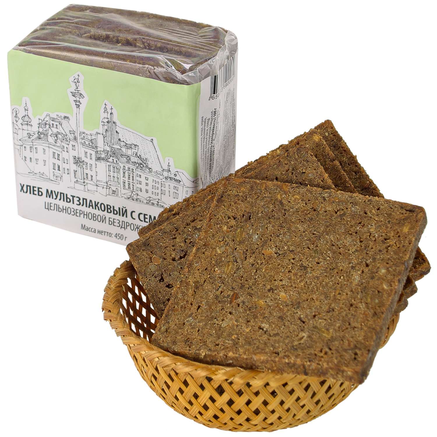 Хлеб Old Town мультизлаковый с семенами цельнозерновой бездрожжевой 450 г - фото 1