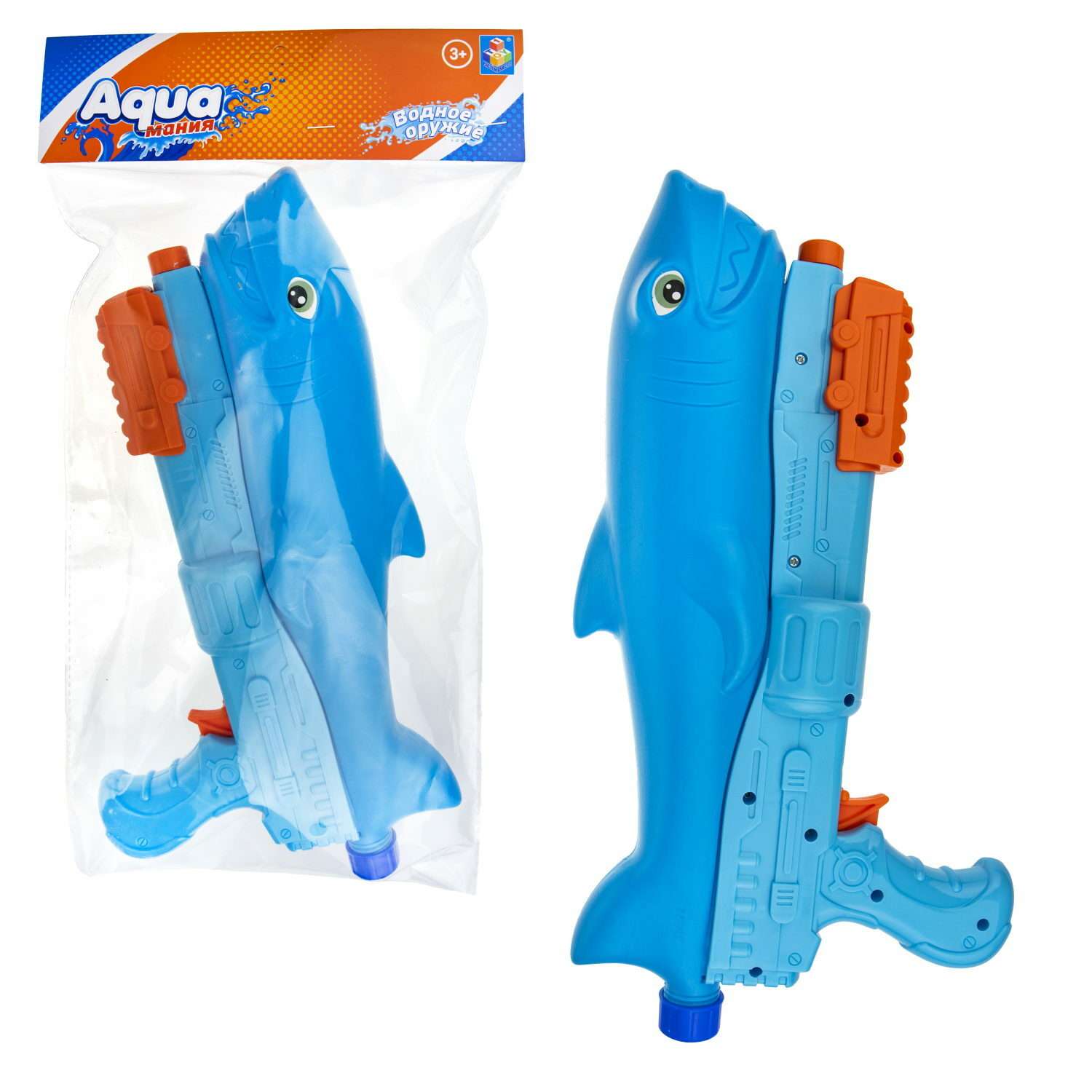 Водяной пистолет 1TOY Акула Aqua мания детское игрушечное оружие для мальчиков и девочек игрушки для улицы и ванны 33 см - фото 2