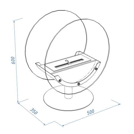 Биокамин Royal Thermo RTBFP-F500ML Mirror lens