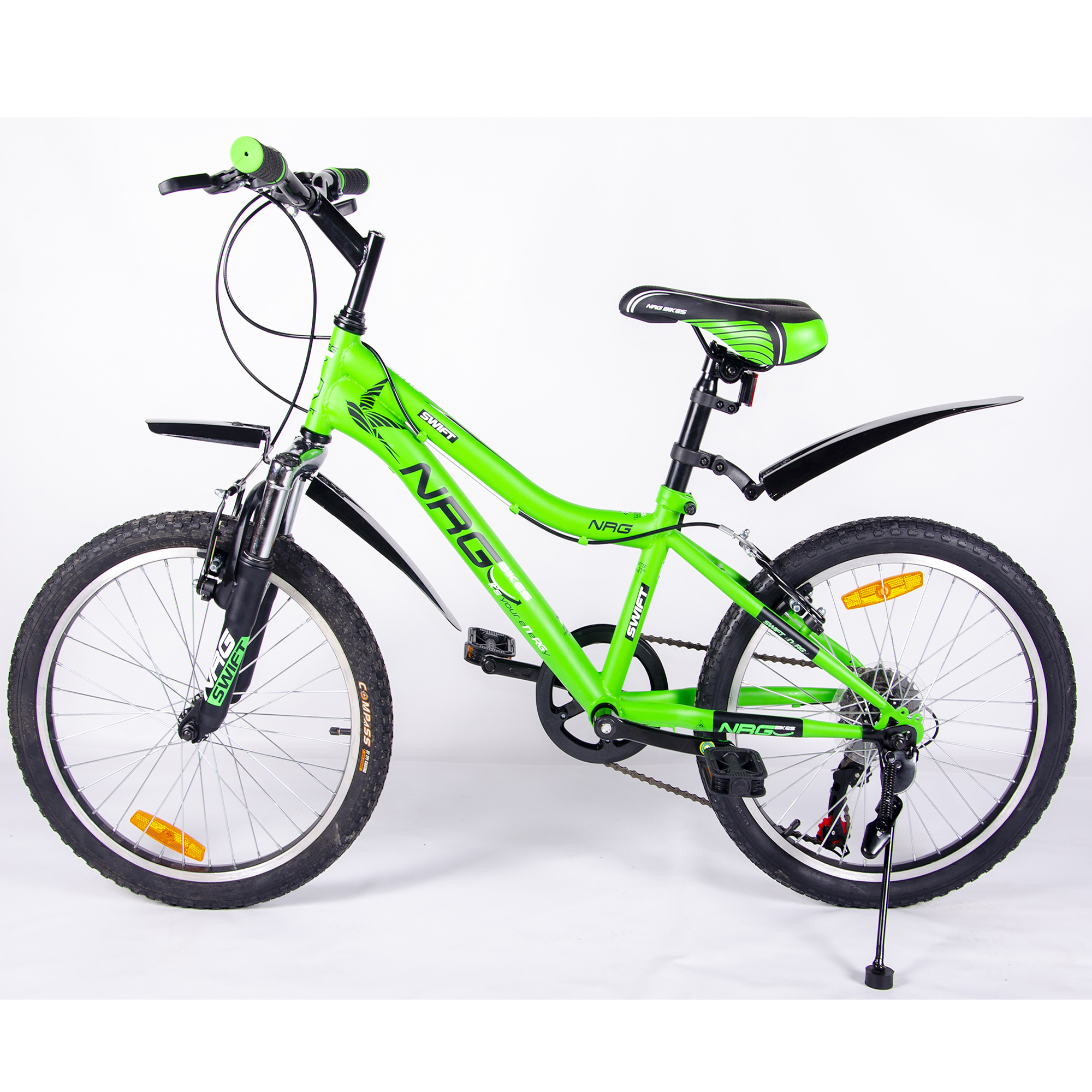 Велосипед NRG BIKES SWIFT 20 green-black-white - фото 3