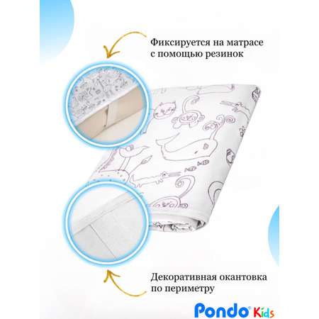 Клеенка непромокаемая Pondo фиолетовые зверюшки