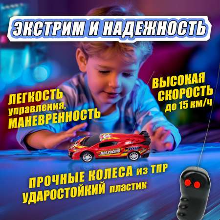 Машинка на пульте управления 1TOY со светом спорткар красная